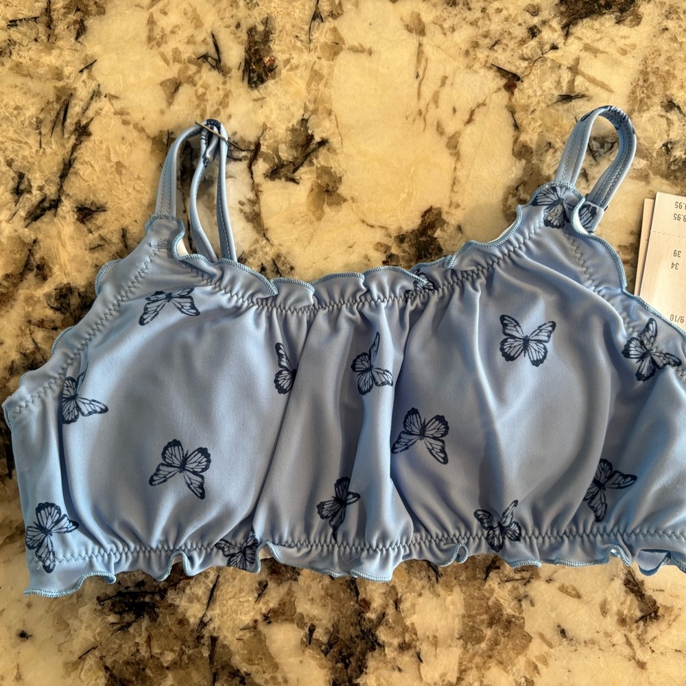 abercrombie kids Light Blue Butterfly Bikini Top